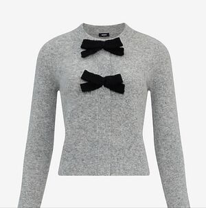 Express Double Bow Crew Neck Cardigan